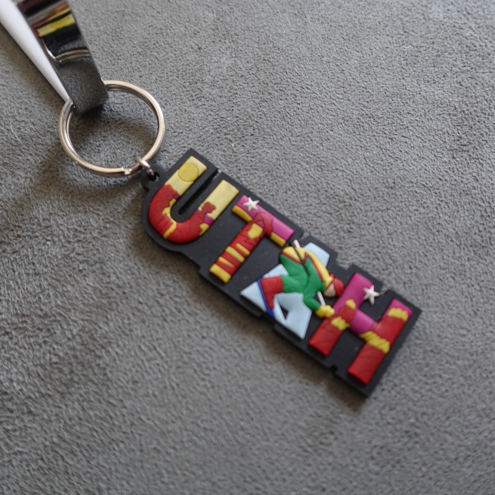 Utah Keychain Rubber Ski Novelty Route 66 Destination Travel